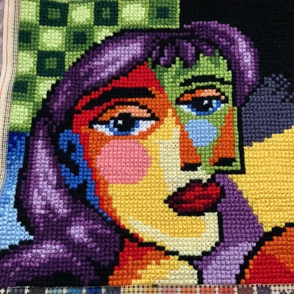 NEW large Picasso inspired hand sewn wall art